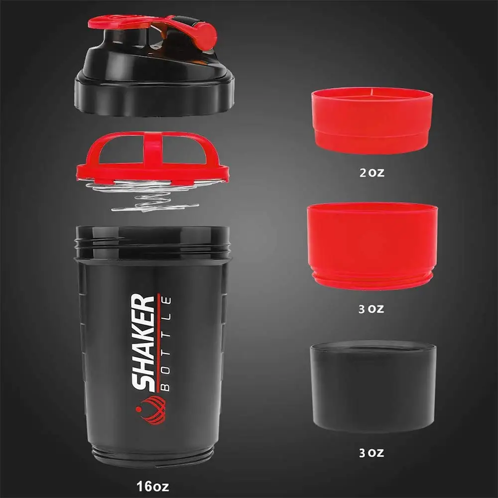 Whey Protein Isolate - 500ml Layered Protein Bottle Powder Shaker