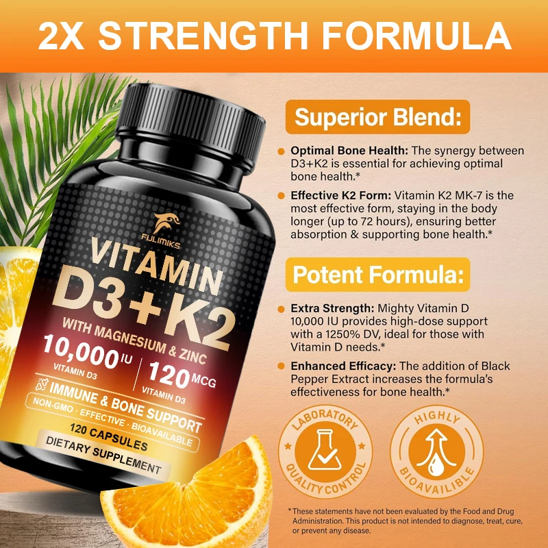 10000IU Vitamin D3 K2 Suppleme - Nutrition Zinc review and price